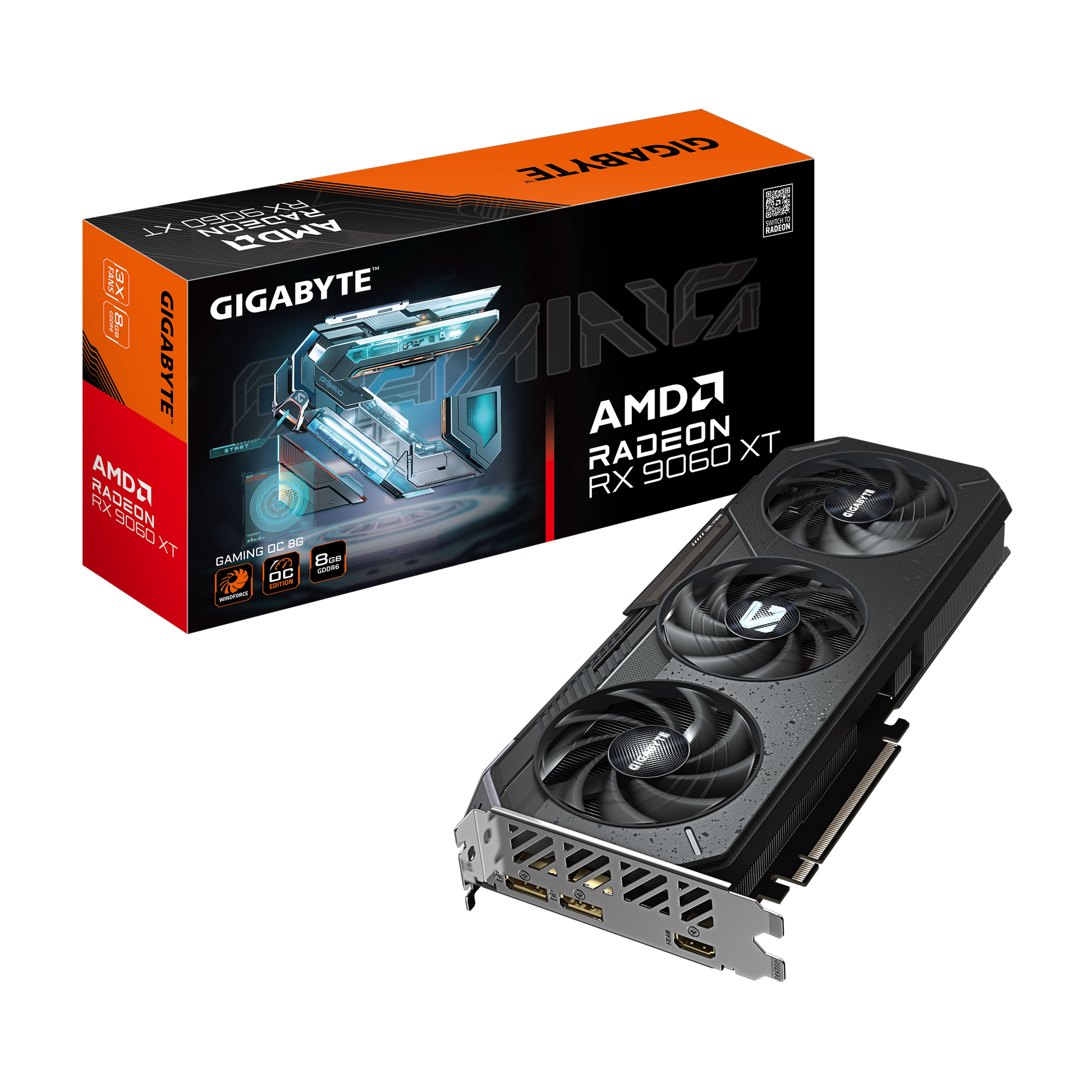 Tarjeta de video Radeon 9060 XT GAMING OC 8G - PCI Express 4.0 GV-R9060XTGAMING OC-8GD