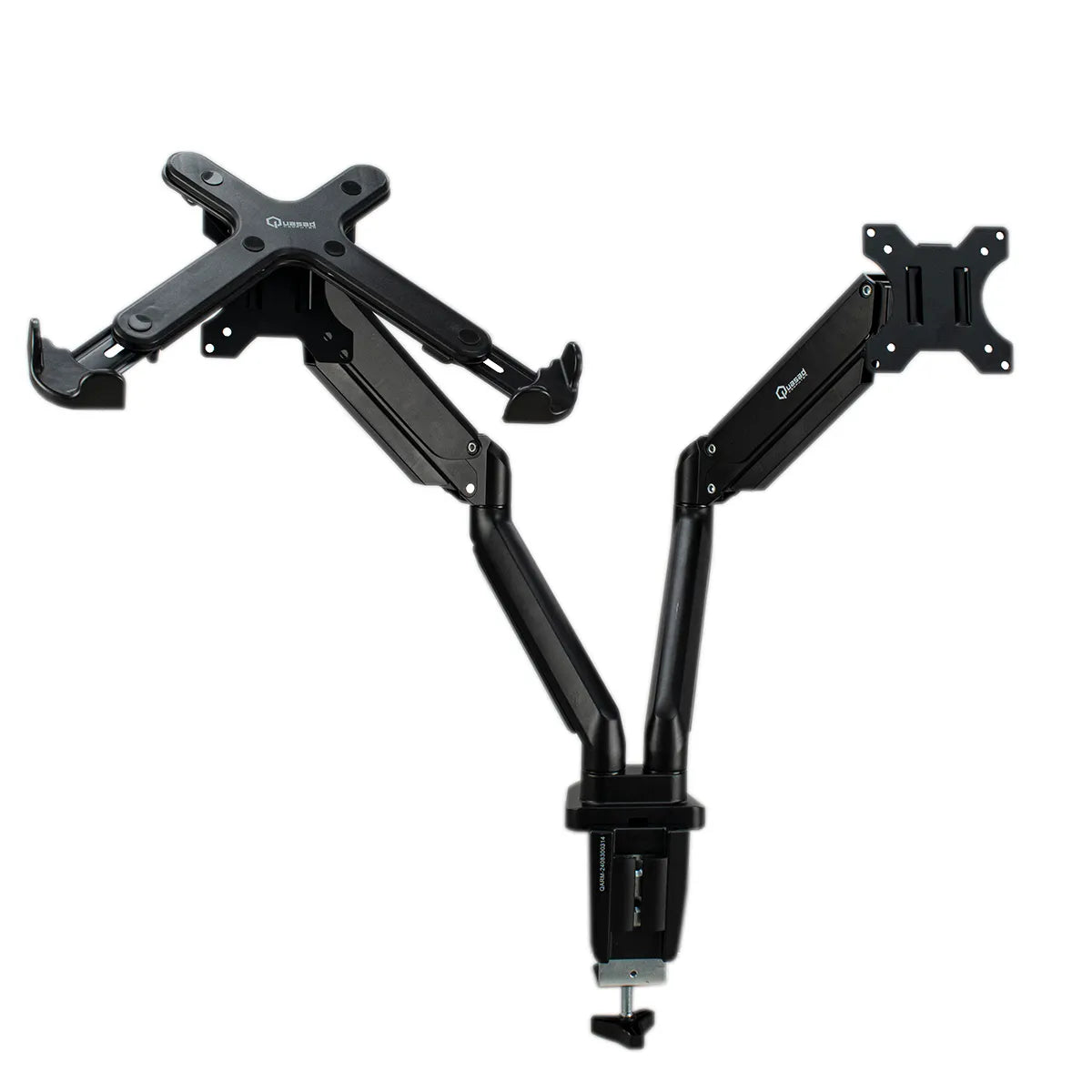 SOPORTE MONITOR QUASAD DOBLE BRAZO FOR ESCRT. MON-17-32INCH CON BANDEJA NOT. 11-17INCH