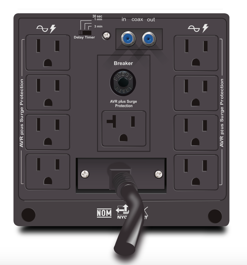 Image of REGULADOR CDP R-AVR3008 3000VA-1500W-ENTRADA-SALIDA 110VAC-8tomas