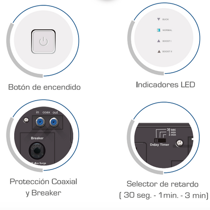 REGULADOR CDP R-AVR3008 3000VA-1500W-ENTRADA-SALIDA 110VAC-8tomas