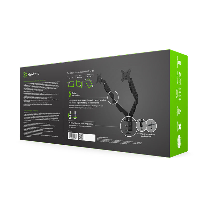 Image of Soporte doble para monitores - Spring - 13-32in Klip Xtreme