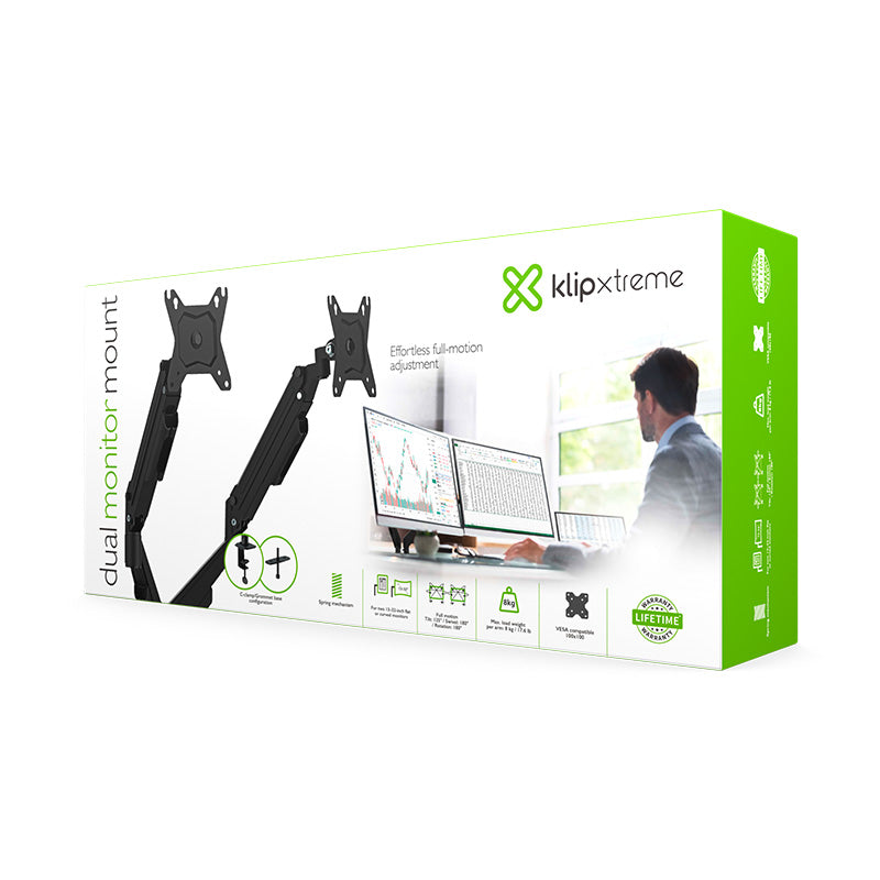 Image of Soporte doble para monitores - Spring - 13-32in Klip Xtreme
