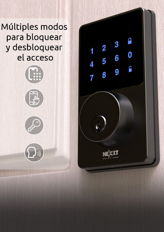 Image of Cerradura inteligente con conexión Wi-Fi NHS-D100 color negro MM106NXT56