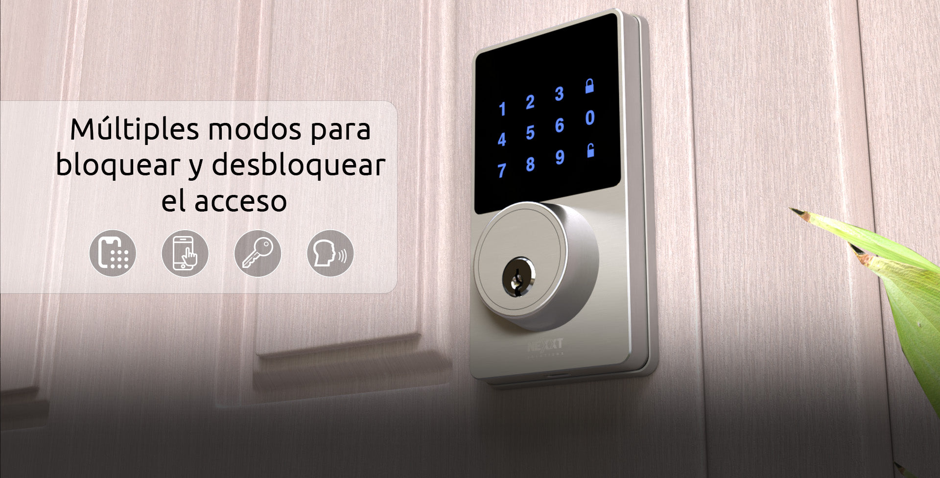 Image of Cerradura inteligente con conexión Wi-Fi NHS-D100 color Acero inoxidable MM106NXT57