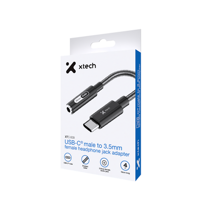 Adaptador USB-C® macho a conector 3,5mm hembra para audífonos XTC-509