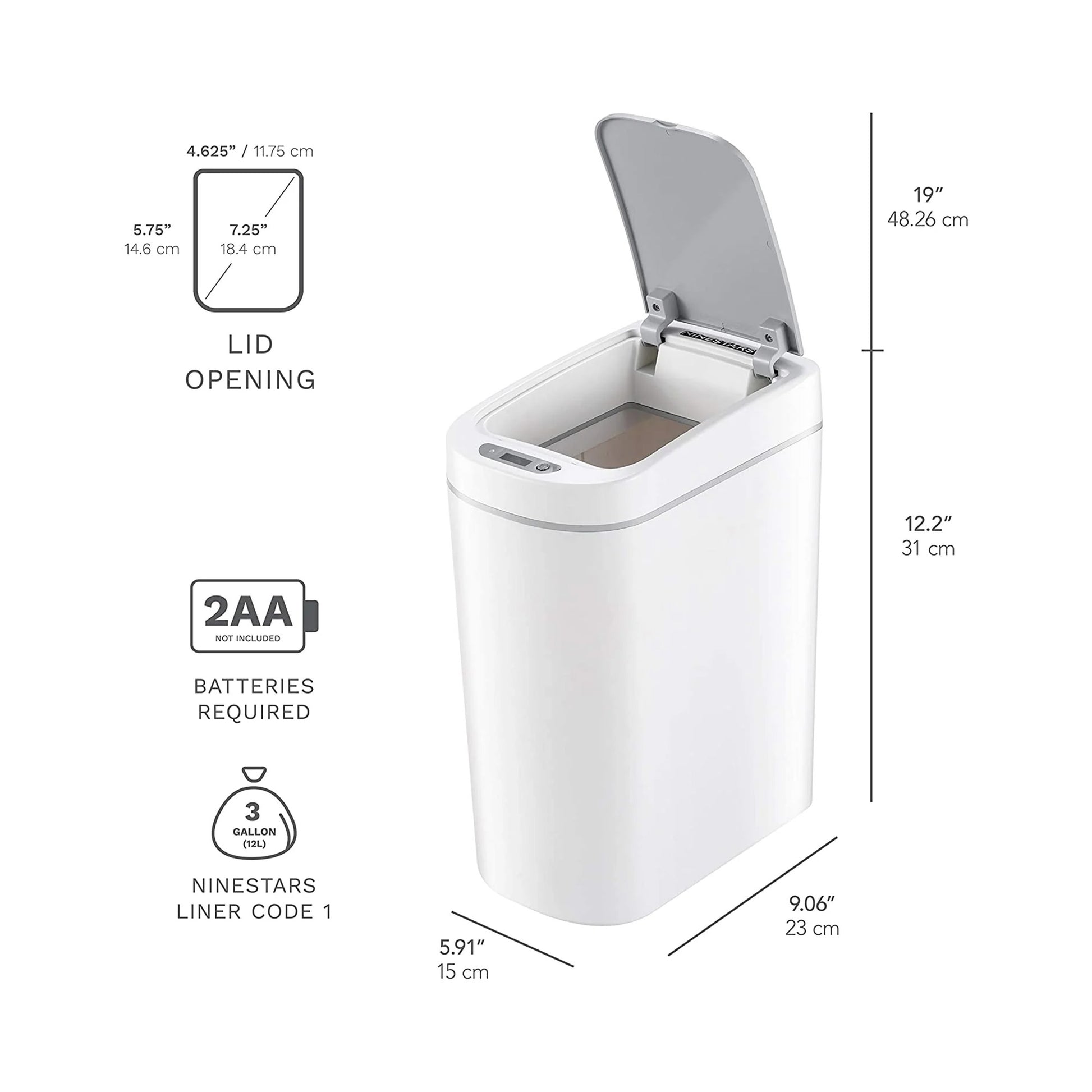 Basurero inteligente a Batería Blanco