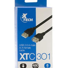 CABLE USB HEMBRA A MACHO 1.8m XTC301  USB 2.0 Xtech