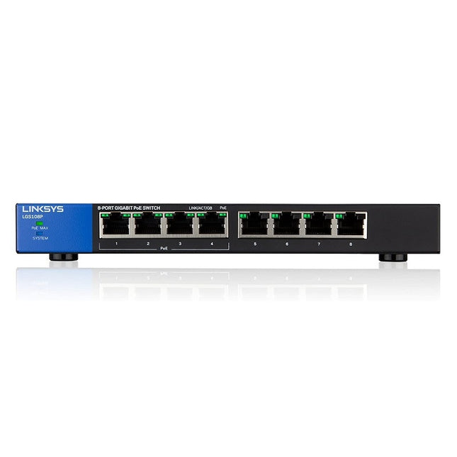 Switch 8 puertos Linksys LGS108P 4Gigabit + 4POE Sin gestionar