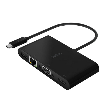 Adaptador USBC Multimedia y carga Gigabit Ethernet/HDMI/VGA/60W BELKIN
