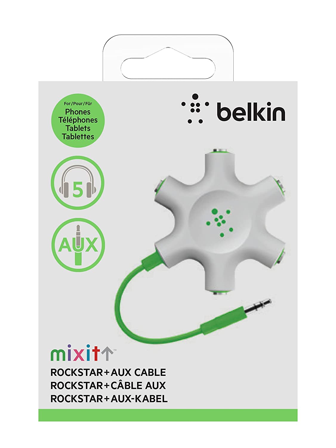 Adaptador para audio auxiliar (RockStar) - Separador de auriculares  BELKIN F8Z274BT