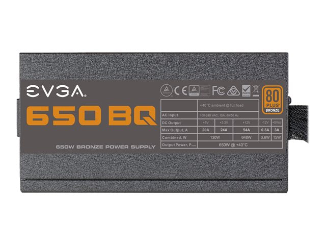 Image of Fuente de alimentación 80 PLUS Bronze EVGA 650 BQ 110-BQ-0650-V1 Semimodular