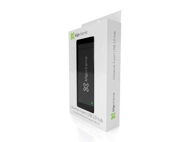Adaptador HUB USB Black 4 Port portable USB Hub 2.0 KUH400B Klip Xtreme
