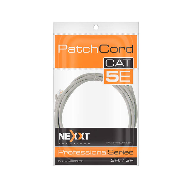 Cable Patch Cord Cat5e (3pies- 0,91m.) BL GRIS Nexxt AB360NXT01