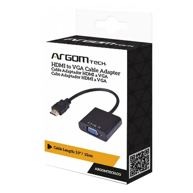 Adaptador HDMI a VGA Negro ARGOM ARG-CB-0055