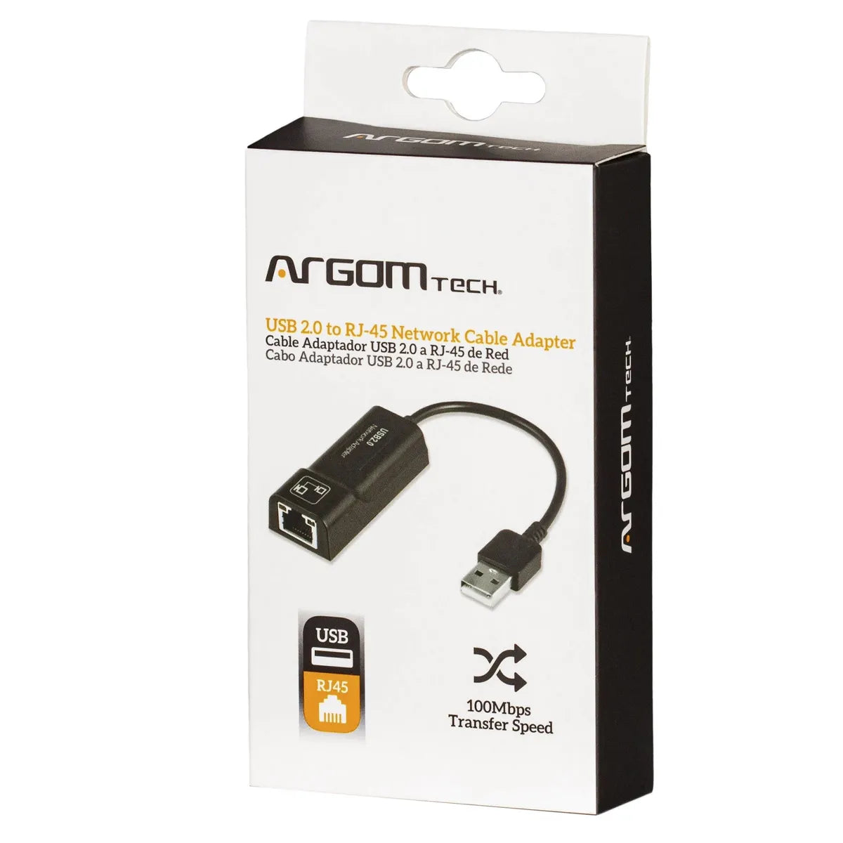 Adaptador USB 2.0 A RJ45 100MBPS 6”/15CM ARGOM