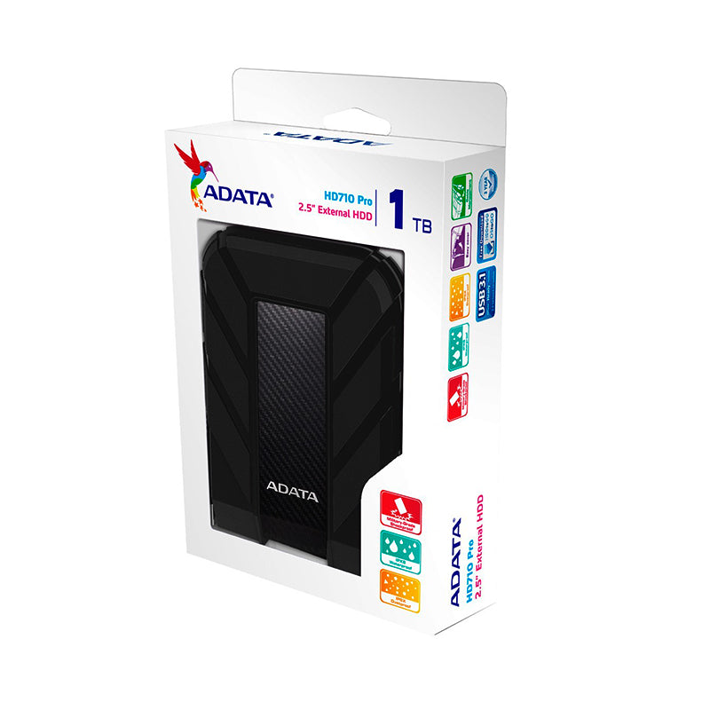 Disco Duro Externo USB 3.0 AntiShock Resistente al agua NEGRO 1TB HD710 ADATA