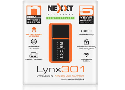 Adaptador Wireless USB Lynx301 300Mbps AULUB305U4 NEXXT