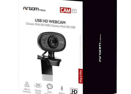 Cámara Web ARG-WC-9120BK 720P incluye Micrófono USB2.0 Black ARGOM