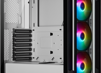 Chasis inteligente semitorre con cristal templado iCUE 220T RGB, blanco CC-9011191-WW