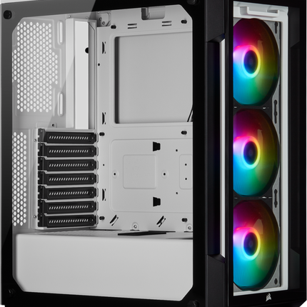Chasis inteligente semitorre con cristal templado iCUE 220T RGB, blanco CC-9011191-WW