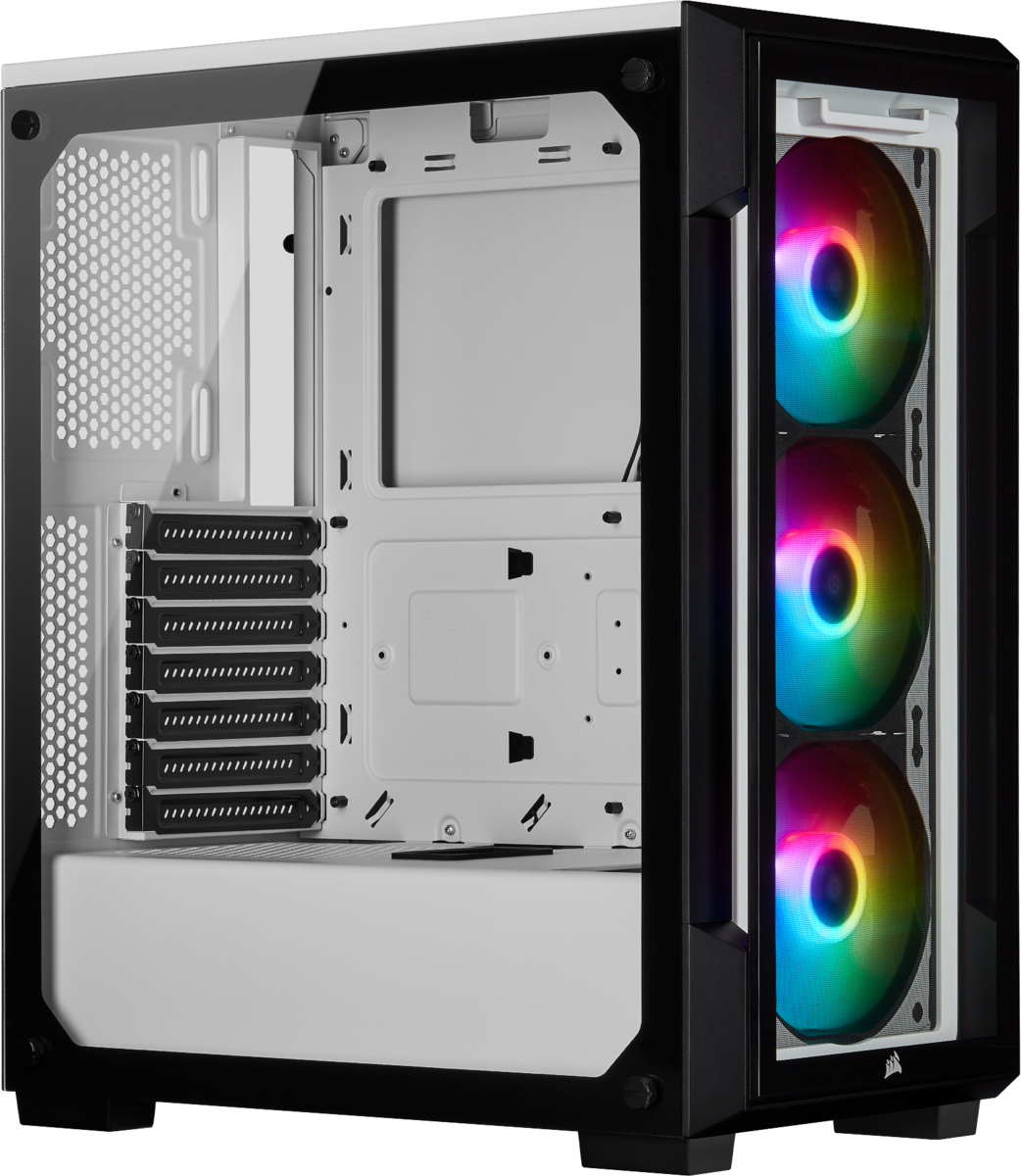 Chasis inteligente semitorre con cristal templado iCUE 220T RGB, blanco CC-9011191-WW