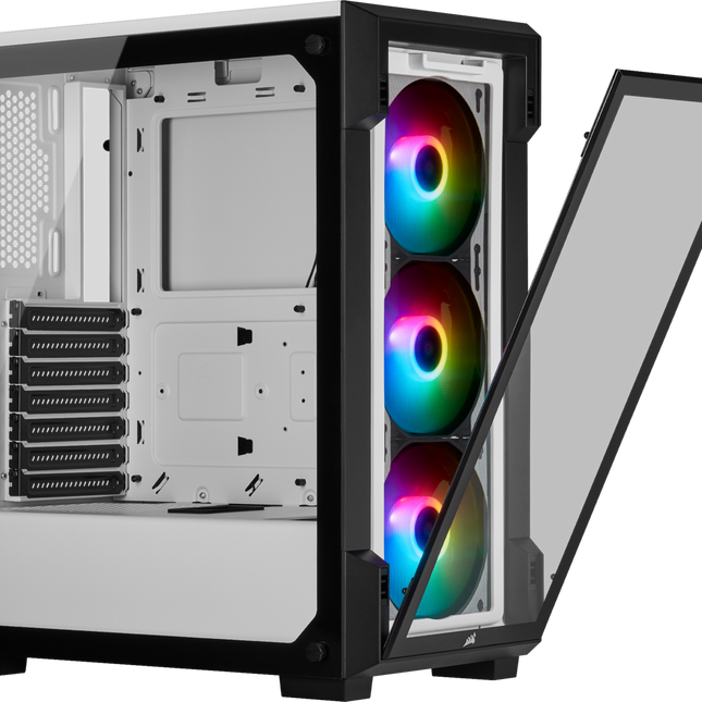 Chasis inteligente semitorre con cristal templado iCUE 220T RGB, blanco CC-9011191-WW