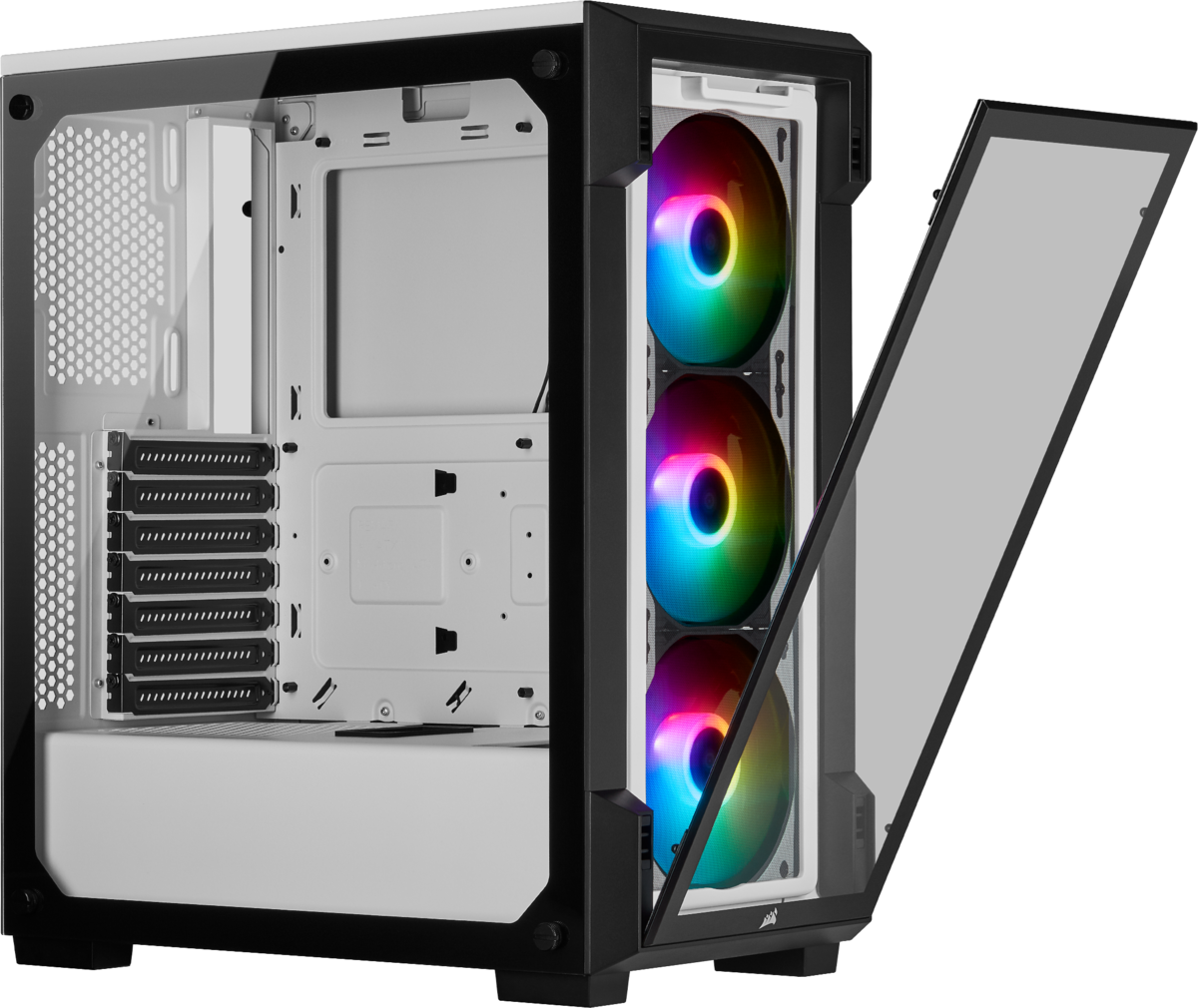 Chasis inteligente semitorre con cristal templado iCUE 220T RGB, blanco CC-9011191-WW