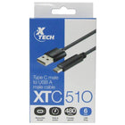 Cable con conector  XTC-510 USB-C (M) reversible a USB (M) XTECH