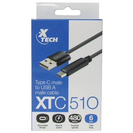 Cable con conector  XTC-510 USB-C (M) reversible a USB (M) XTECH
