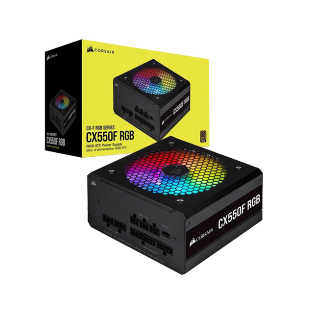 FUENTE DE PODER CORSAIR CX550F RGB 550W CX SERIES 80 PLUS BRONZE Modular