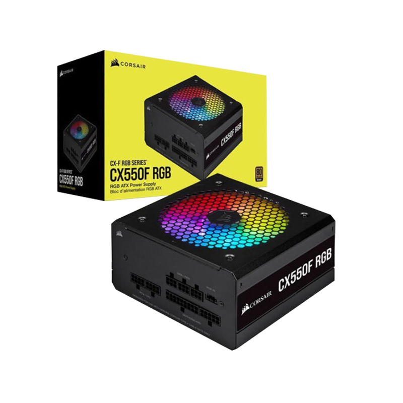 FUENTE DE PODER CORSAIR CX550F RGB 550W CX SERIES 80 PLUS BRONZE Modular