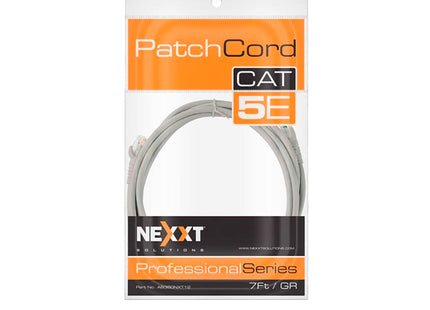 Cable Patch Cord Cat5e (7 pies 2.1 metros)  GRIS moldeado trenzado Nexxt AB360NXT12
