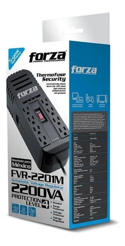 Regulador de Voltaje AVR FVR2201 2200VA/1100W 8 Salidas 115V FORZA