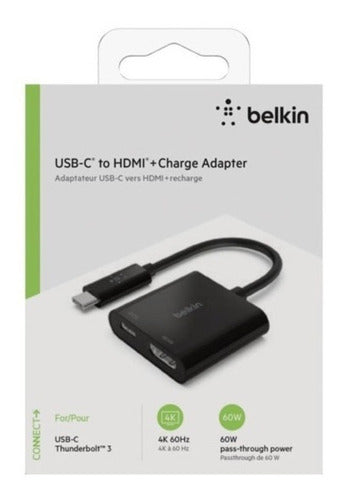 Adaptador USB-C to HDMI + Carga Belkin AVC002btBK