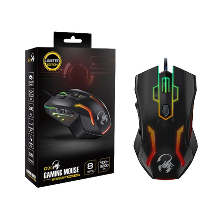 RATÓN GAMING SCORPION Spear Pro Gaming USB Black  GENUIS