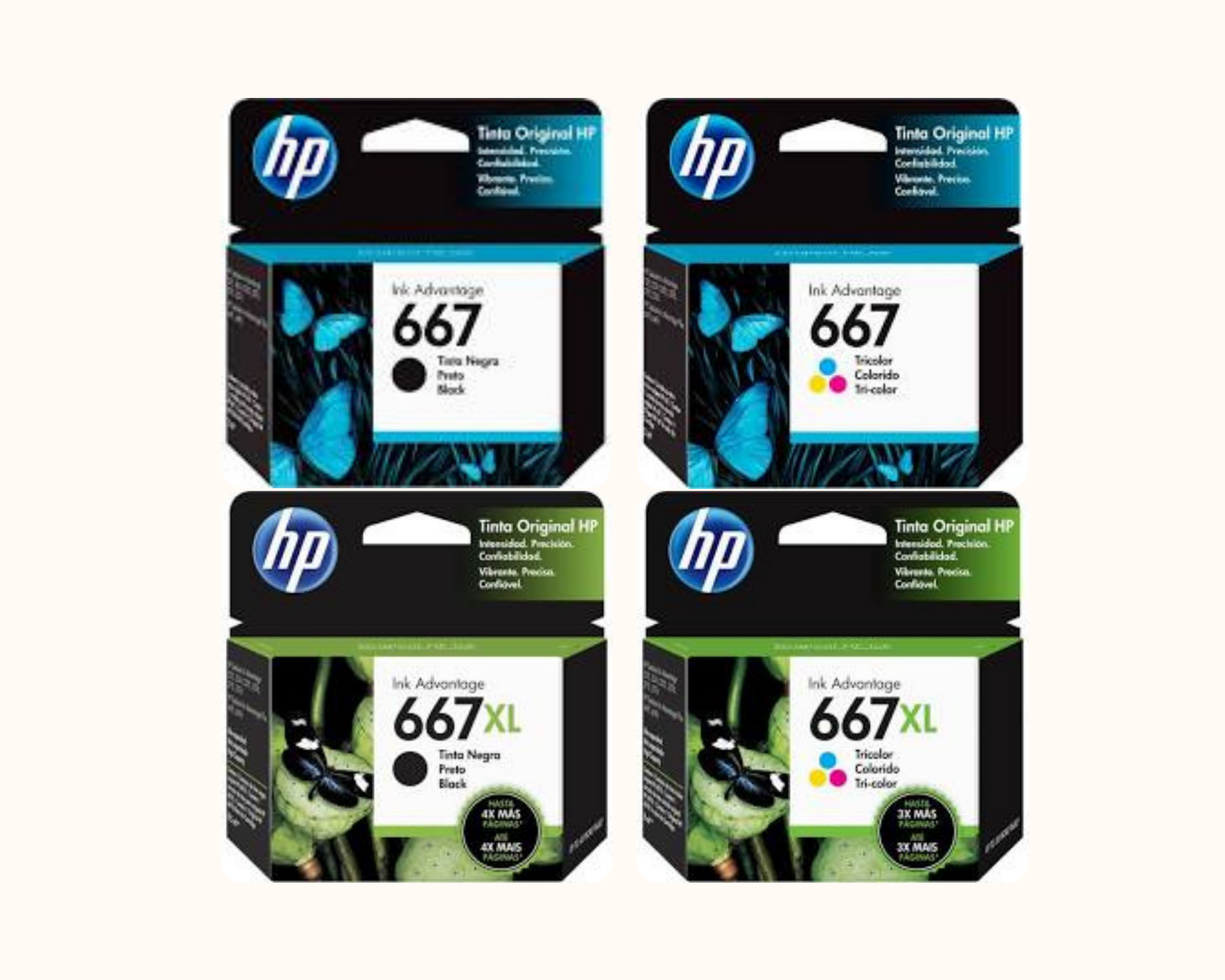 Cartucho de tinta 667 HP ORIGINAL