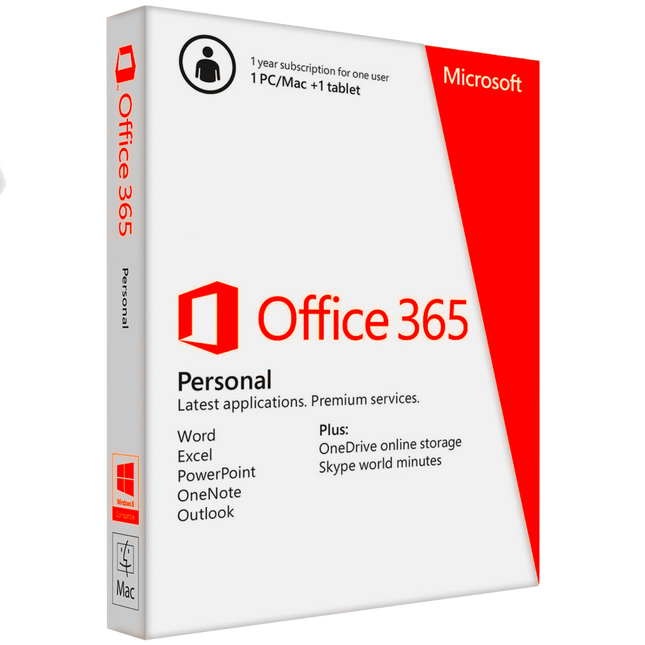 Microsoft Office 365 PERSONAL (Suscripción) Compatible con PC-MAC-IOS-IPADOS-ANDROID