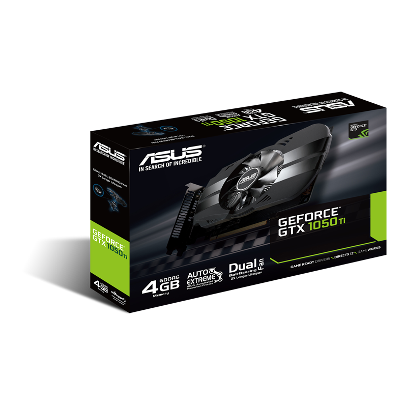 Tarjeta de video ASUS GeForce PH-GTX-1050TI 4GB GDDR5 DVI-D HDMI PCIexp3.0