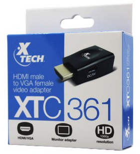 Adaptador CONVERSOR DE VIDEO HDMI A VGA XTC-361  XTECH