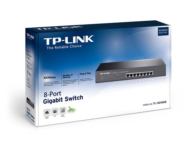 Switch con Base de Montaje / de Escritorio de 8 Puertos Gigabit TL-SG1008 TP LINK