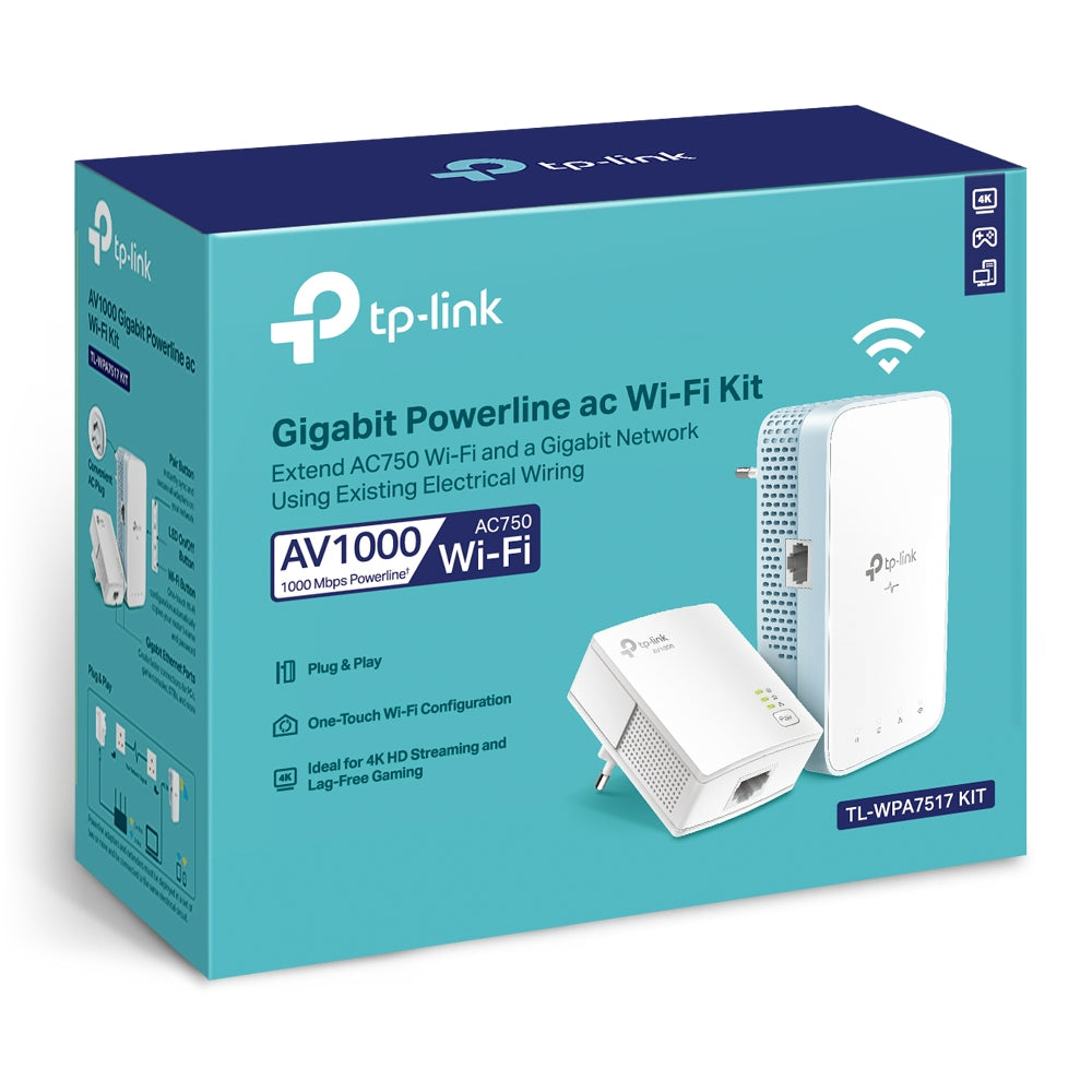Adaptador Kit de Wi-Fi AV1000 Gigabit Powerline ac (Internet en tu red Eléctrica)