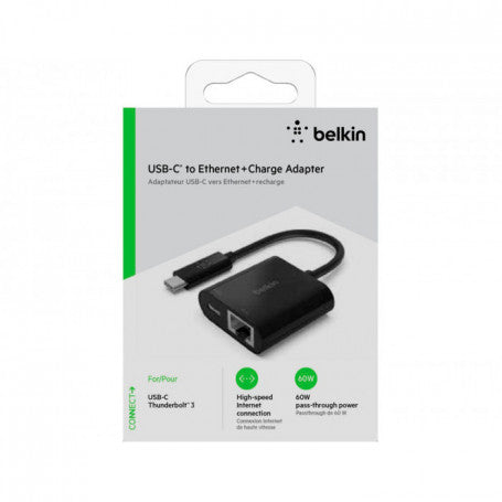 Adaptador Gigabit Ethernet x 1 + USB-C (solo alimentación) x 1 60watt INC001btBK