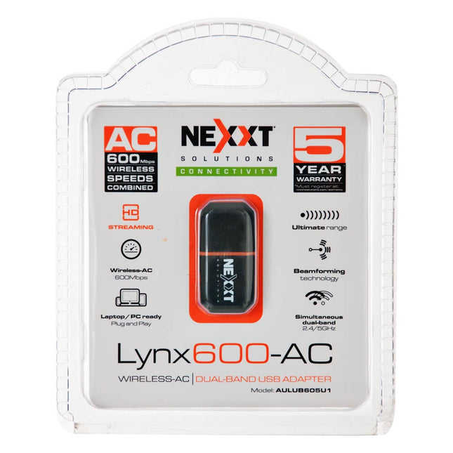 Adaptador Wireless Lynx600AC  Doble Banda 600Mbps AULUB 605U1 NEXXT