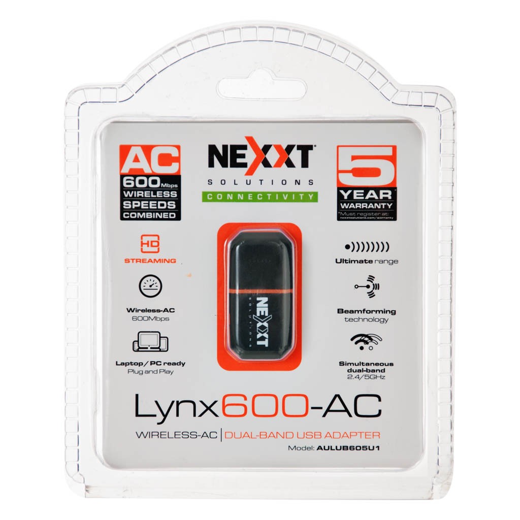 Adaptador Wireless Lynx600AC  Doble Banda 600Mbps AULUB 605U1 NEXXT