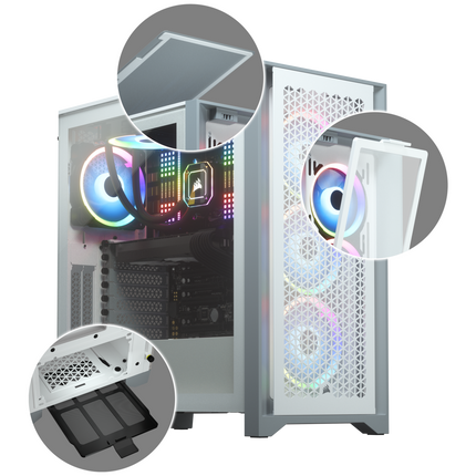 Chasis ATX semitorre con cristal templado 4000D AIRFLOW, blanco CC-9011201-WW