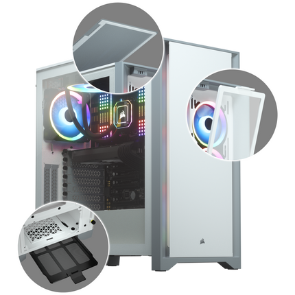 Chasis ATX semitorre con cristal templado 4000D, blanco CC-9011199-WW