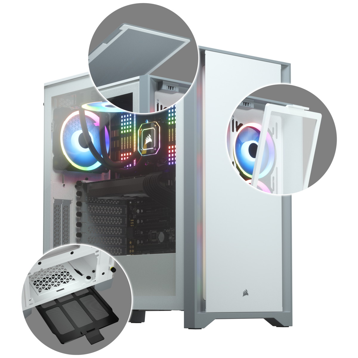 Image of Chasis ATX semitorre con cristal templado 4000D, blanco CC-9011199-WW