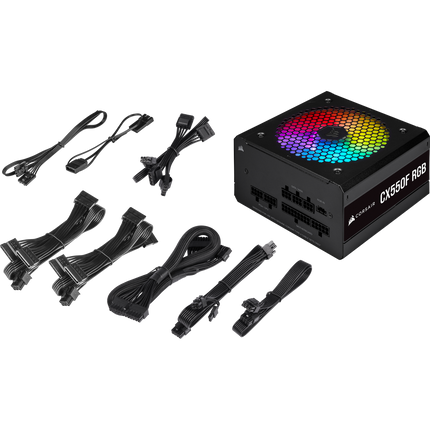 FUENTE DE PODER CORSAIR CX550F RGB 550W CX SERIES 80 PLUS BRONZE Modular