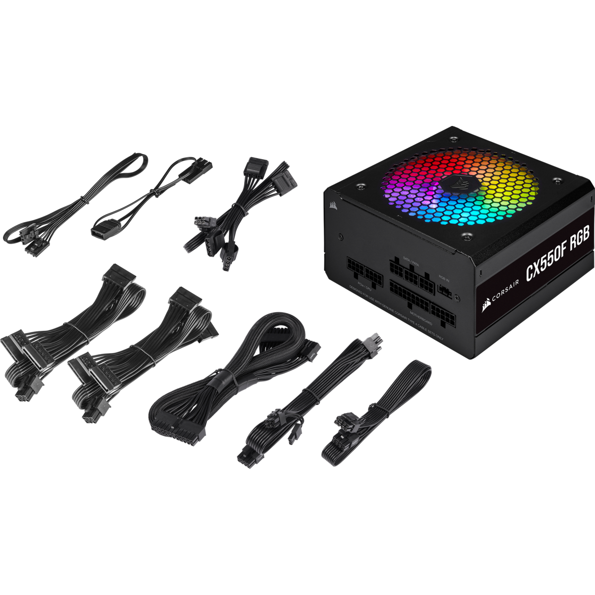 FUENTE DE PODER CORSAIR CX550F RGB 550W CX SERIES 80 PLUS BRONZE Modular