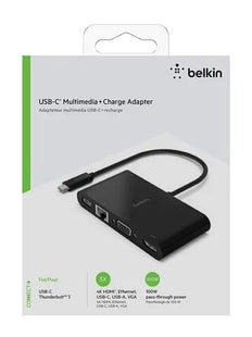Adaptador USBC Multimedia y carga Gigabit Ethernet/HDMI/VGA/60W BELKIN